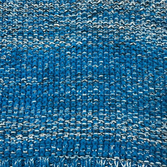 Gap Chunky Knit Pullover Sweater Womens S Preppy Fisherman Thick Marled Blue - Picture 6 of 13